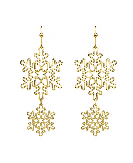 Double Wire Snowflake Dangle Earring