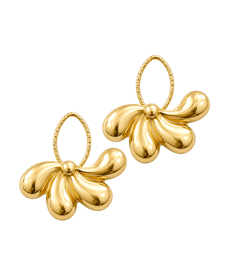 Floral Petal Fan Drop Earring