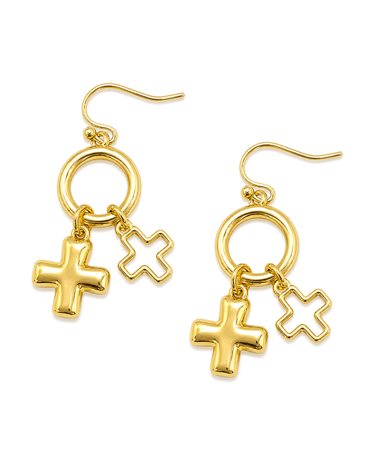 Cross Charms Dangle Drop Earring