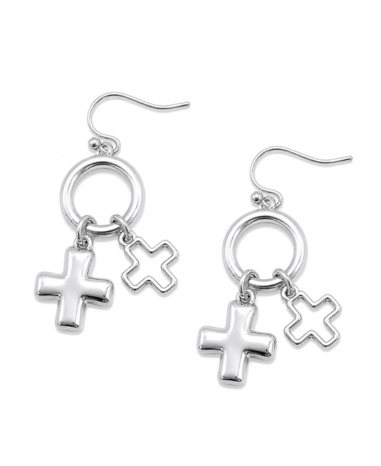 Cross Charms Dangle Drop Earring