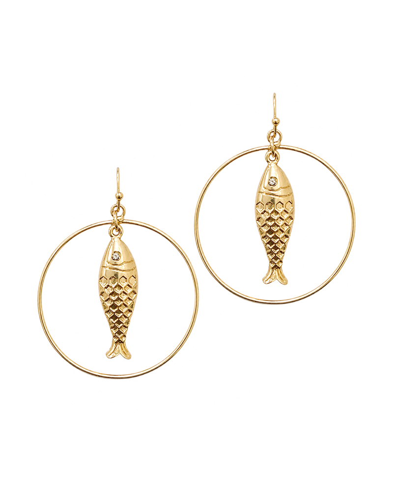 Fish Hoop Earring