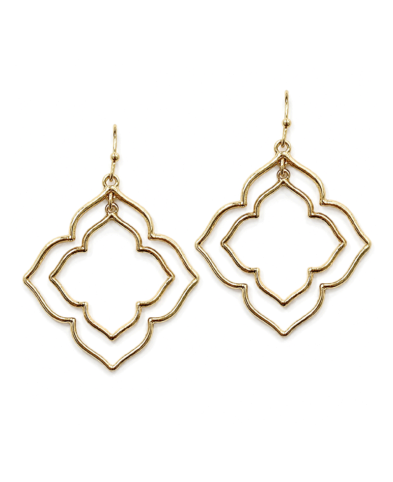Double Open Quatrefoil Earring