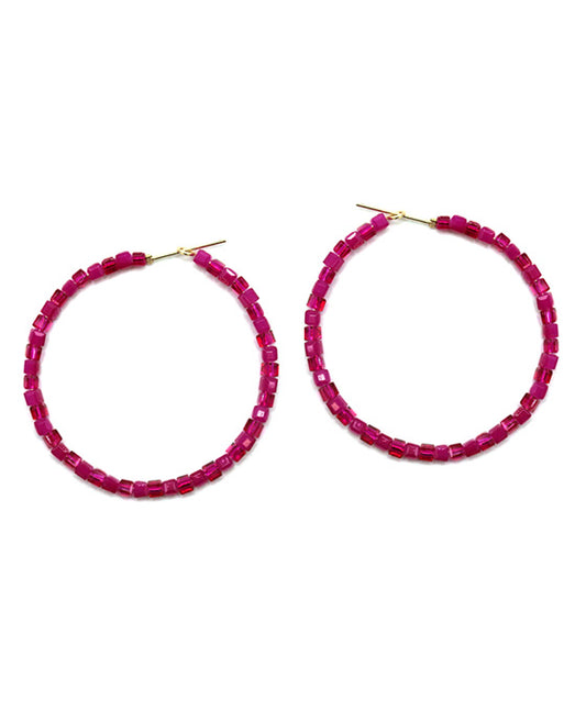 Beaded Hoop Earring