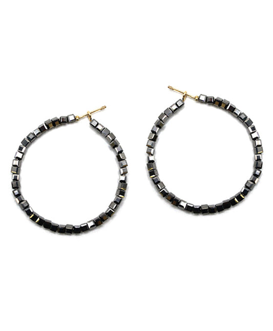 Beaded Hoop Earring