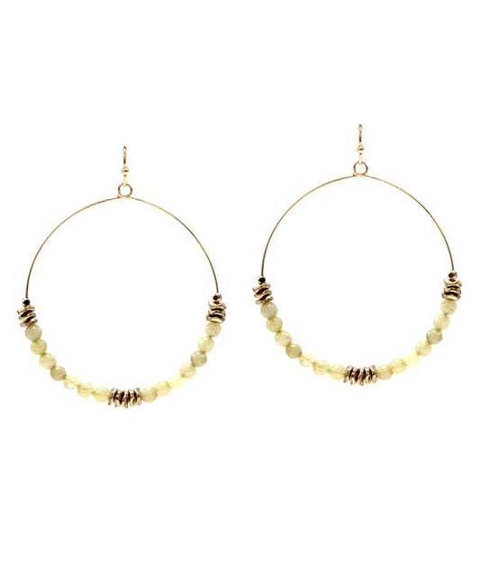 Metal Round w/ Beads Earring