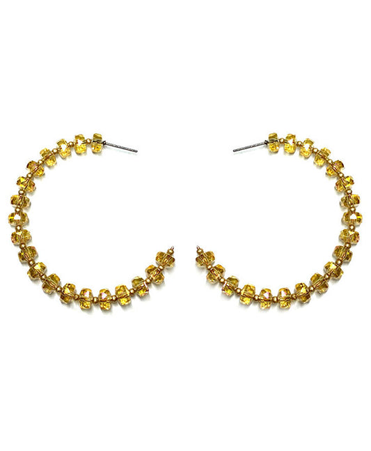 Glass Bead Hoop Earring