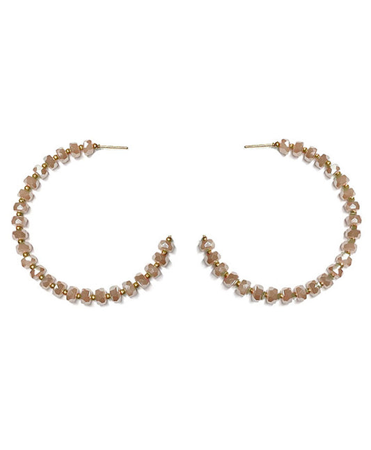 Glass Bead Hoop Earring