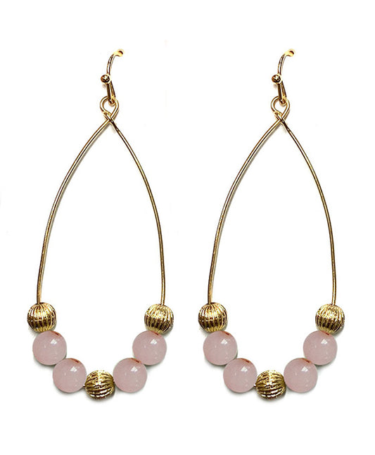 Metal & Glass Teardrop Shape Earring