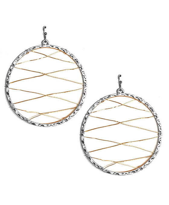 Wired Metal Round Earring