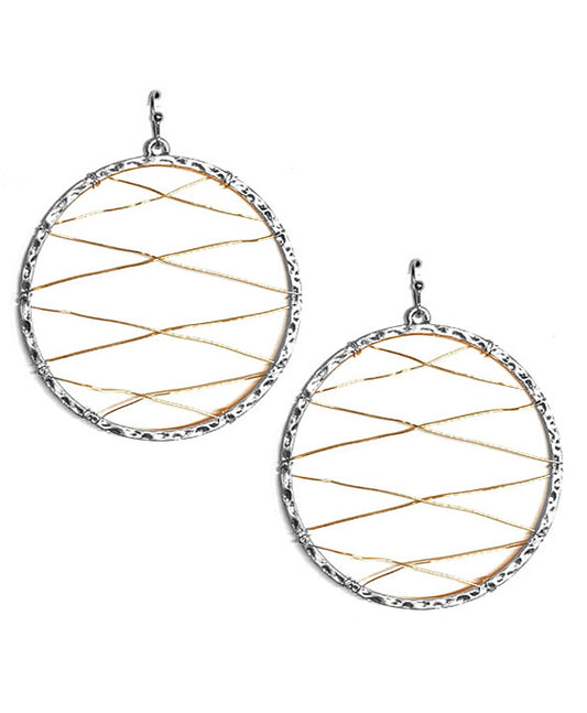 Wired Metal Round Earring