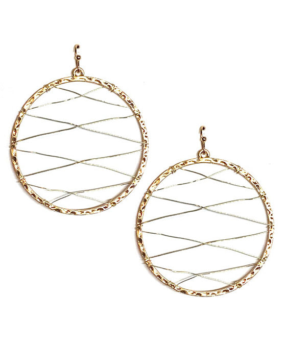 Wired Metal Round Earring