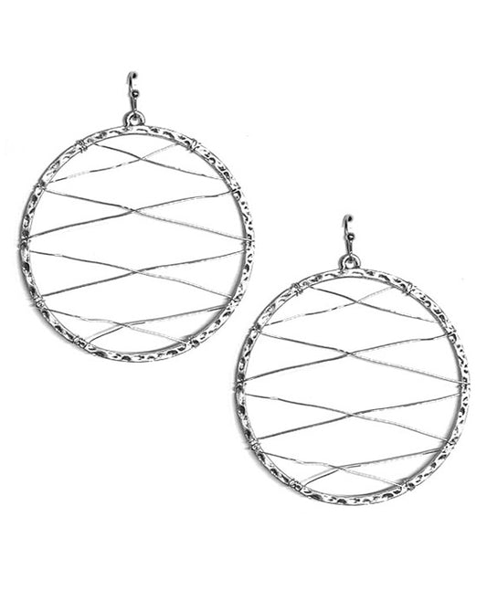 Wired Metal Round Earring
