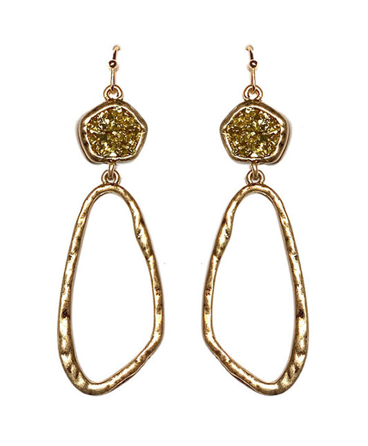 Druzy &  Metal Earring