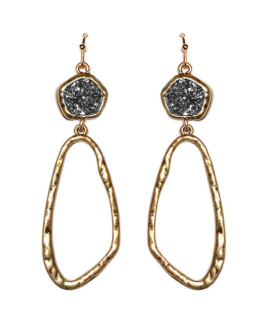 Druzy &  Metal Earring