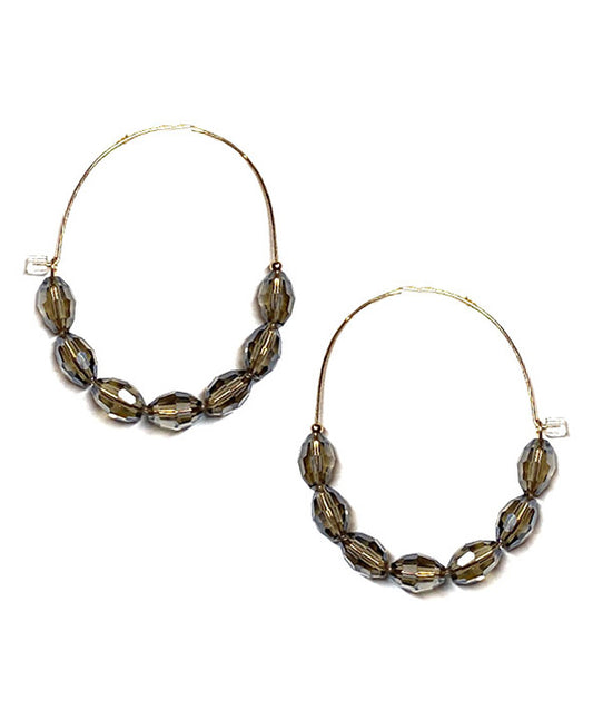 Glass Beaded Hoop Earring