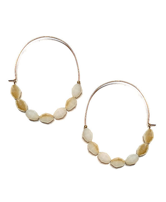 Glass Beaded Hoop Earring