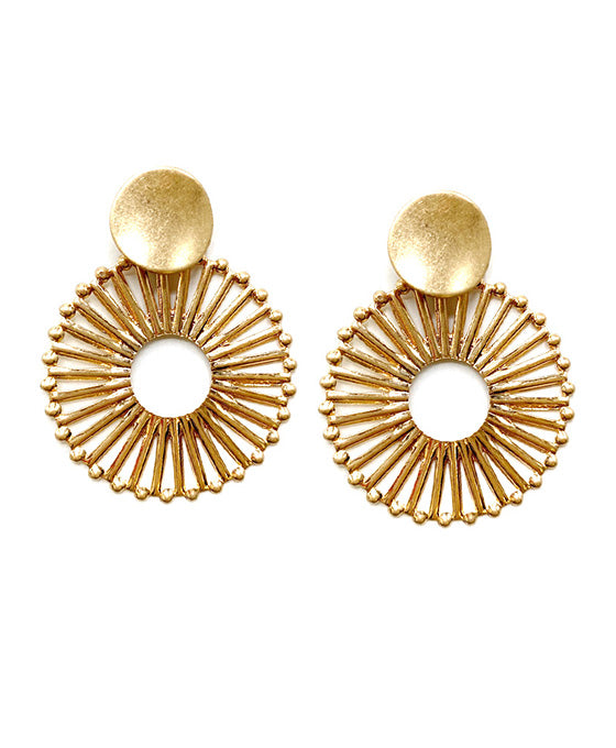 Metal Round Post Earring