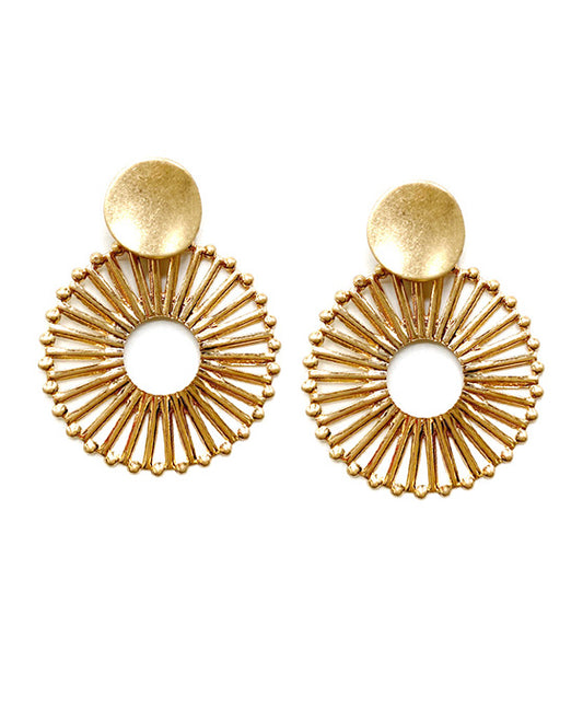 Metal Round Post Earring
