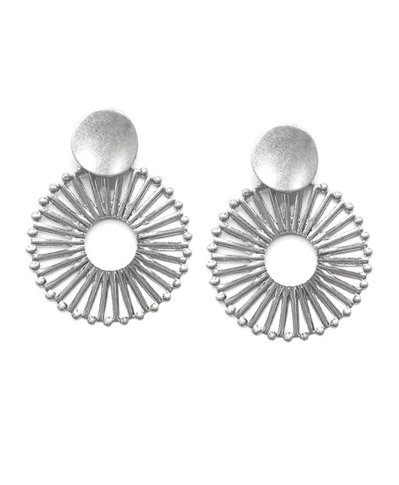 Metal Round Post Earring
