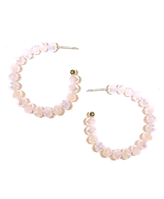 Glass Bead Hoop Earring