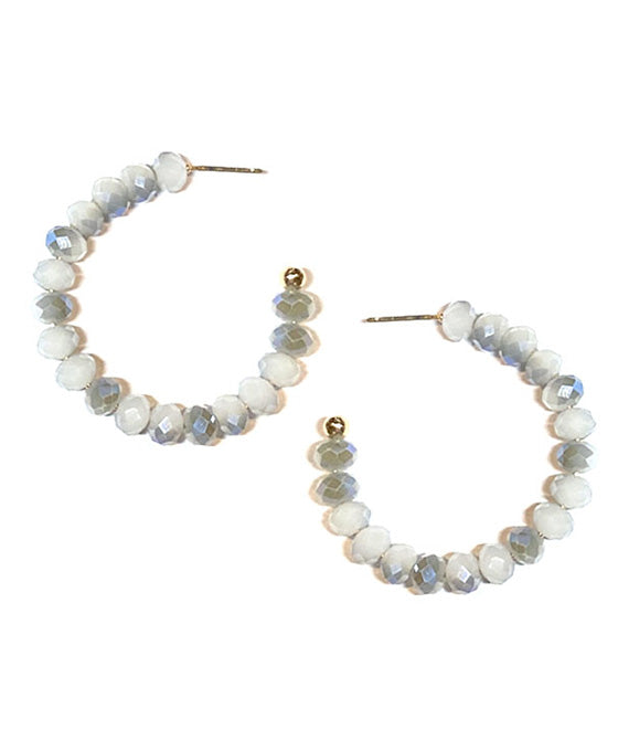 Glass Bead Hoop Earring