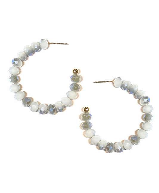 Glass Bead Hoop Earring