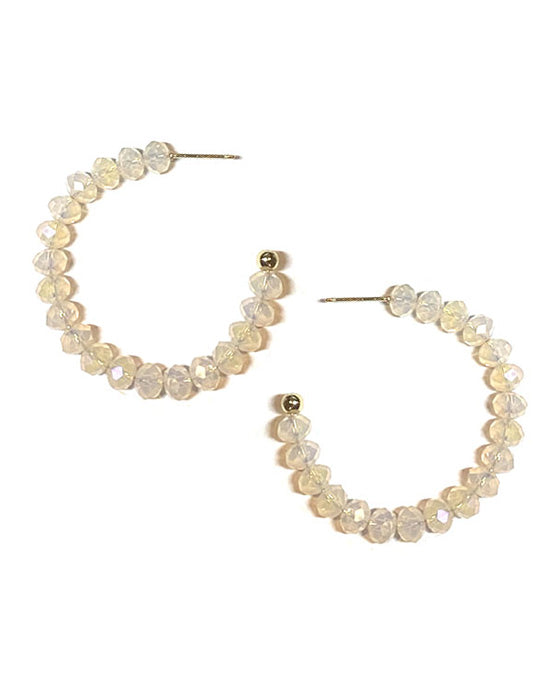 Glass Bead Hoop Earring