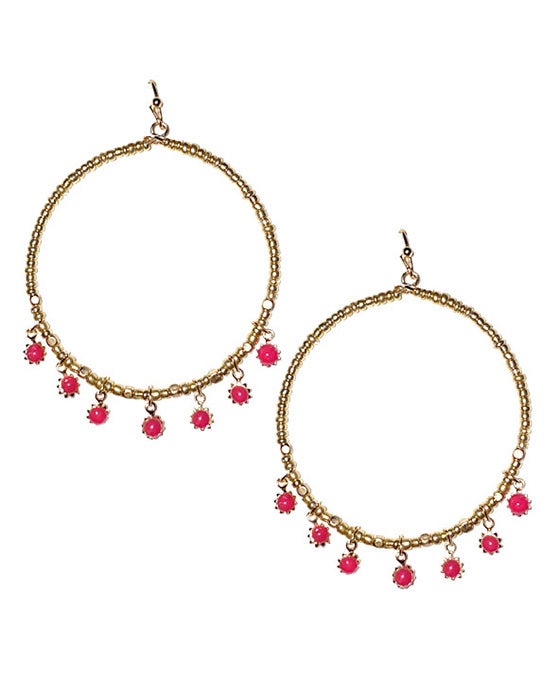 Metal Round w/ Charms Earring