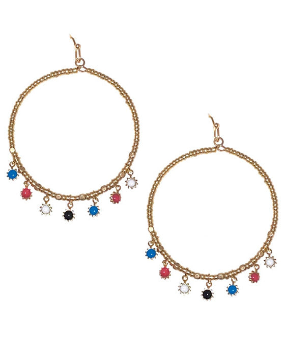 Metal Round w/ Charms Earring
