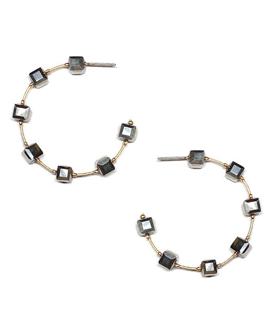 Wire w/ Beads Hoop Earring