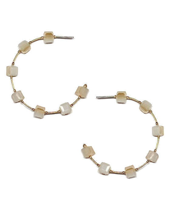 Wire w/ Beads Hoop Earring