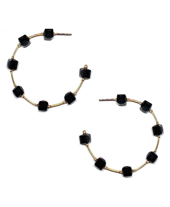 Wire w/ Beads Hoop Earring