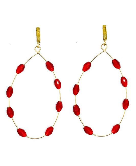 Wire w/ Beads Post Earring