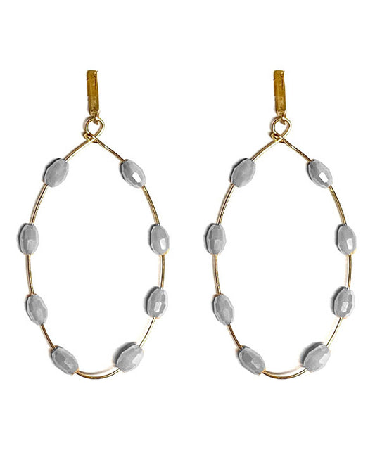Wire w/ Beads Post Earring