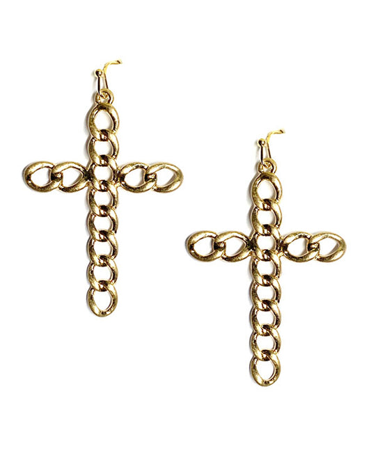Chain Cross Earring