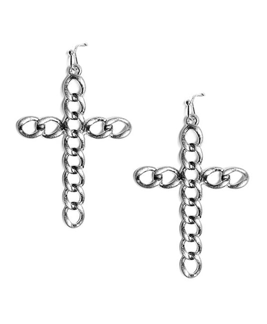 Chain Cross Earring