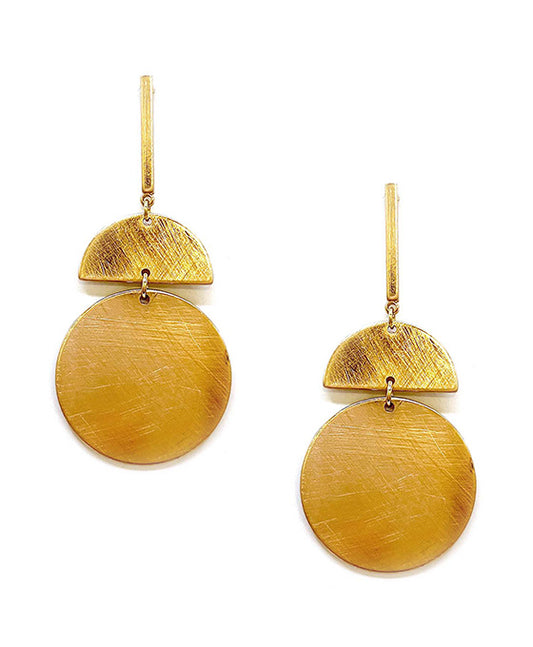 Metal Round Post Earring