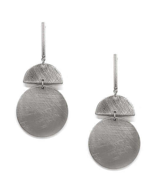 Metal Round Post Earring
