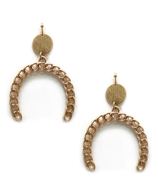 Metal Round Chain Shape Earring