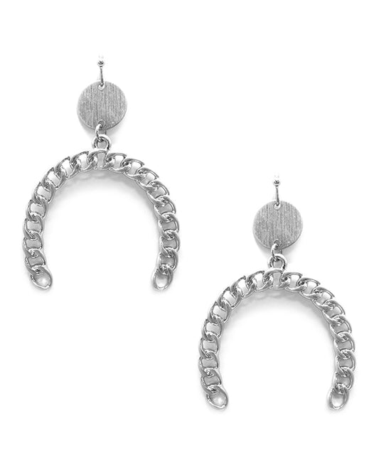 Metal Round Chain Shape Earring