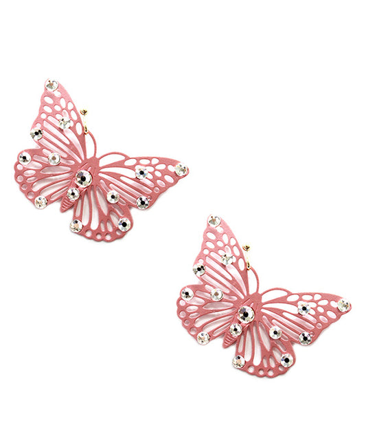 Butterfly w/ Rhinestone Earring