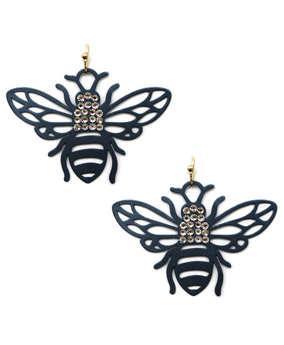 Bee w/ Rhinestone Earring