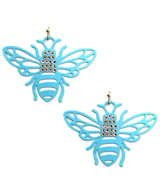 Bee w/ Rhinestone Earring