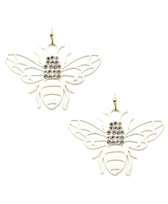 Bee w/ Rhinestone Earring