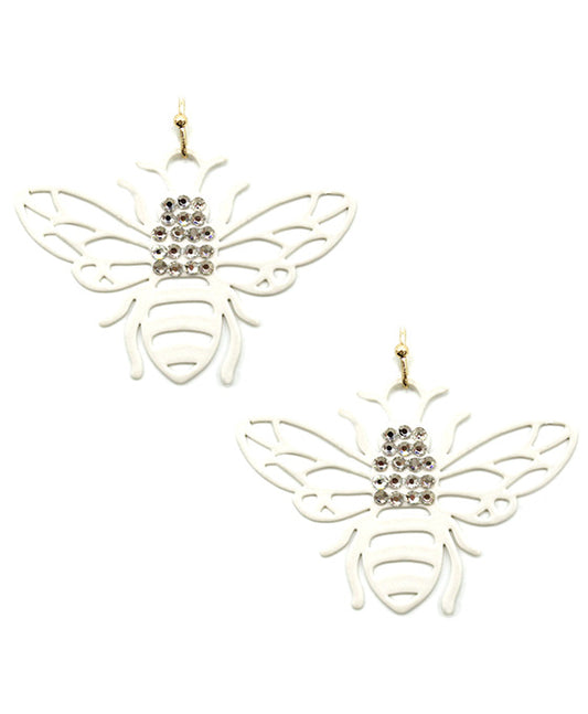 Bee w/ Rhinestone Earring