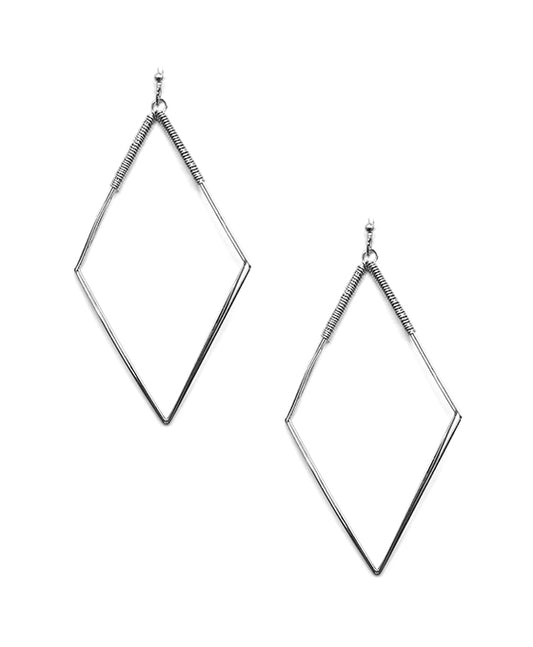 Metal Wire Diamond Shape Earring