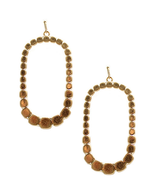 Metal Oval Shape Earring