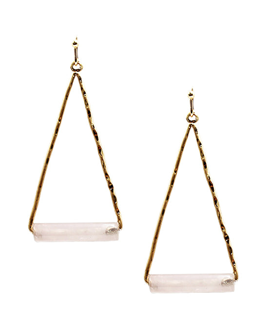 Metal Triangle w/ Stone Earring
