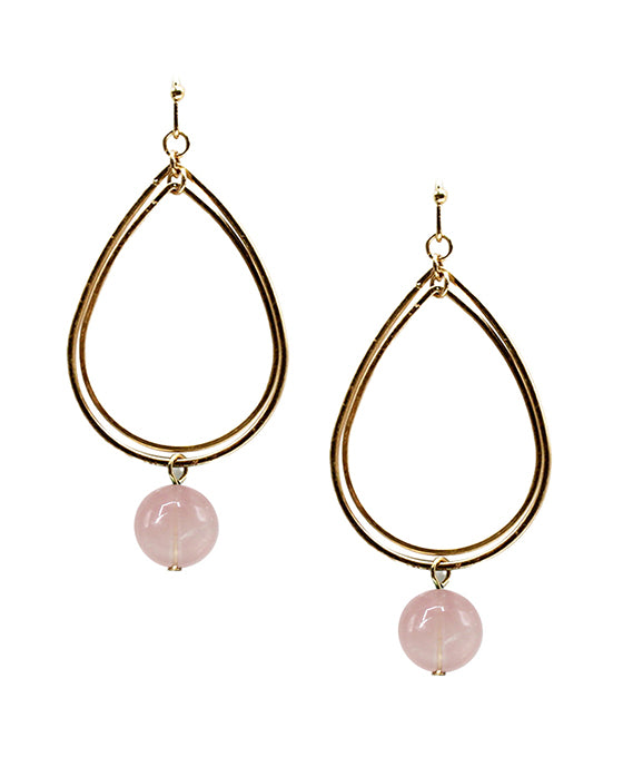 Double Teardrop w/ Stone Earring
