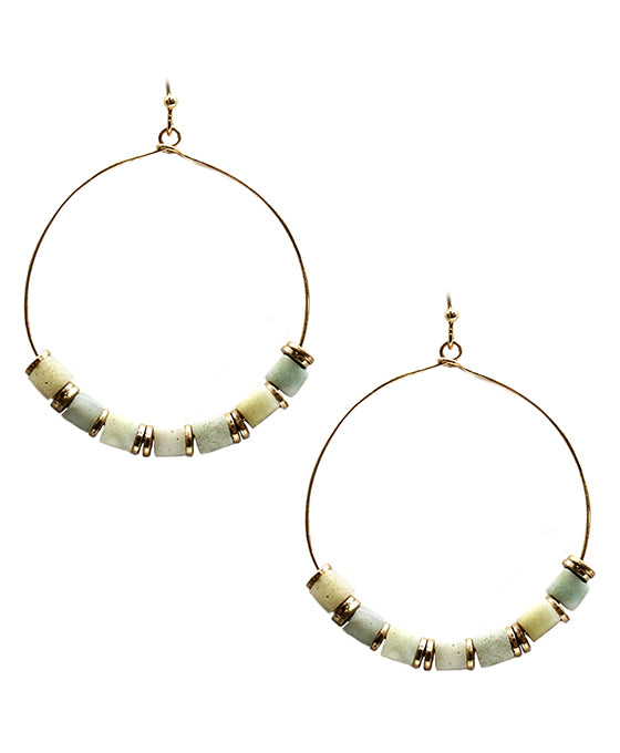 Wire w/ Beads Earring